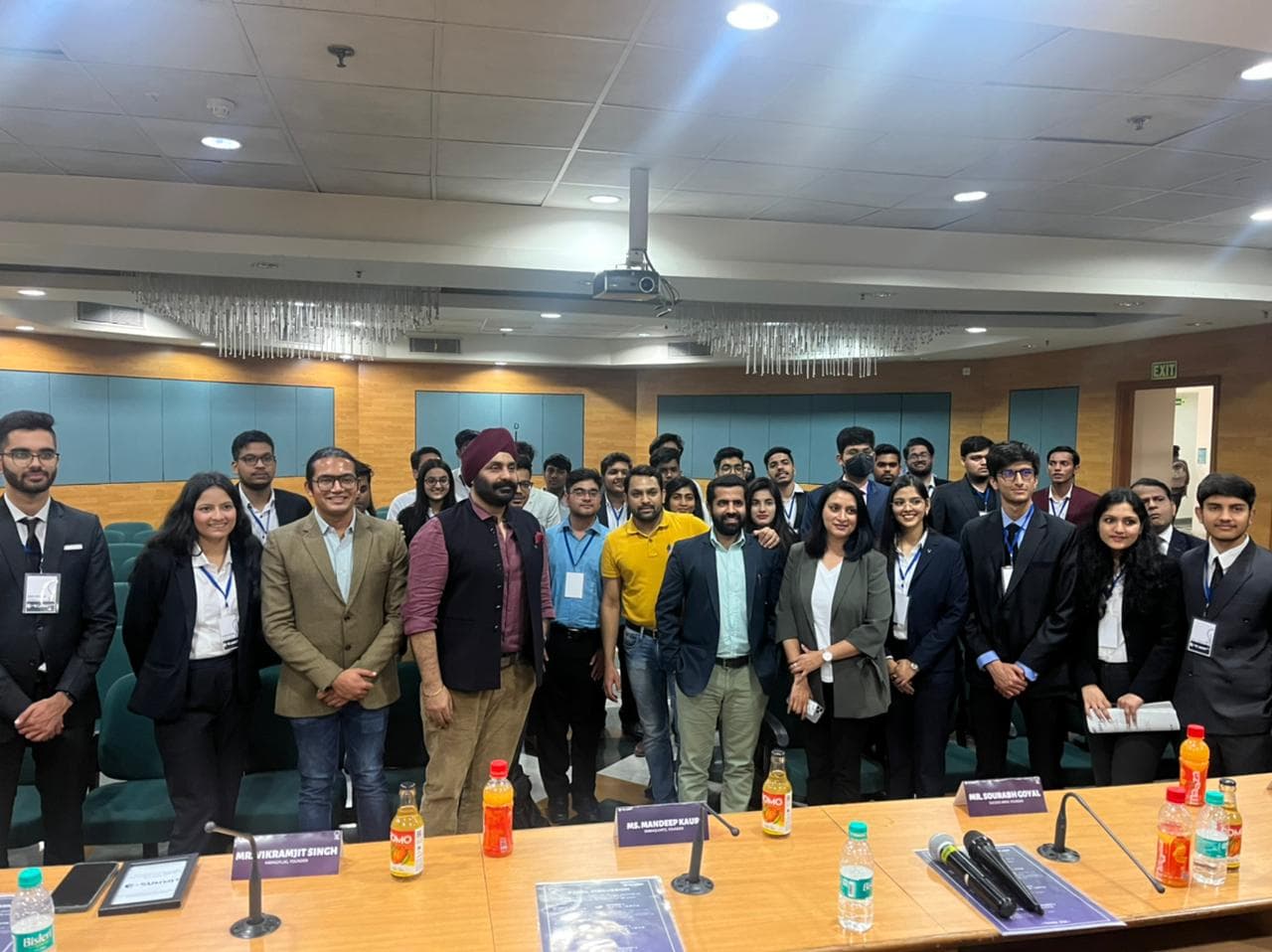 Sourabh with students and faculty after a session